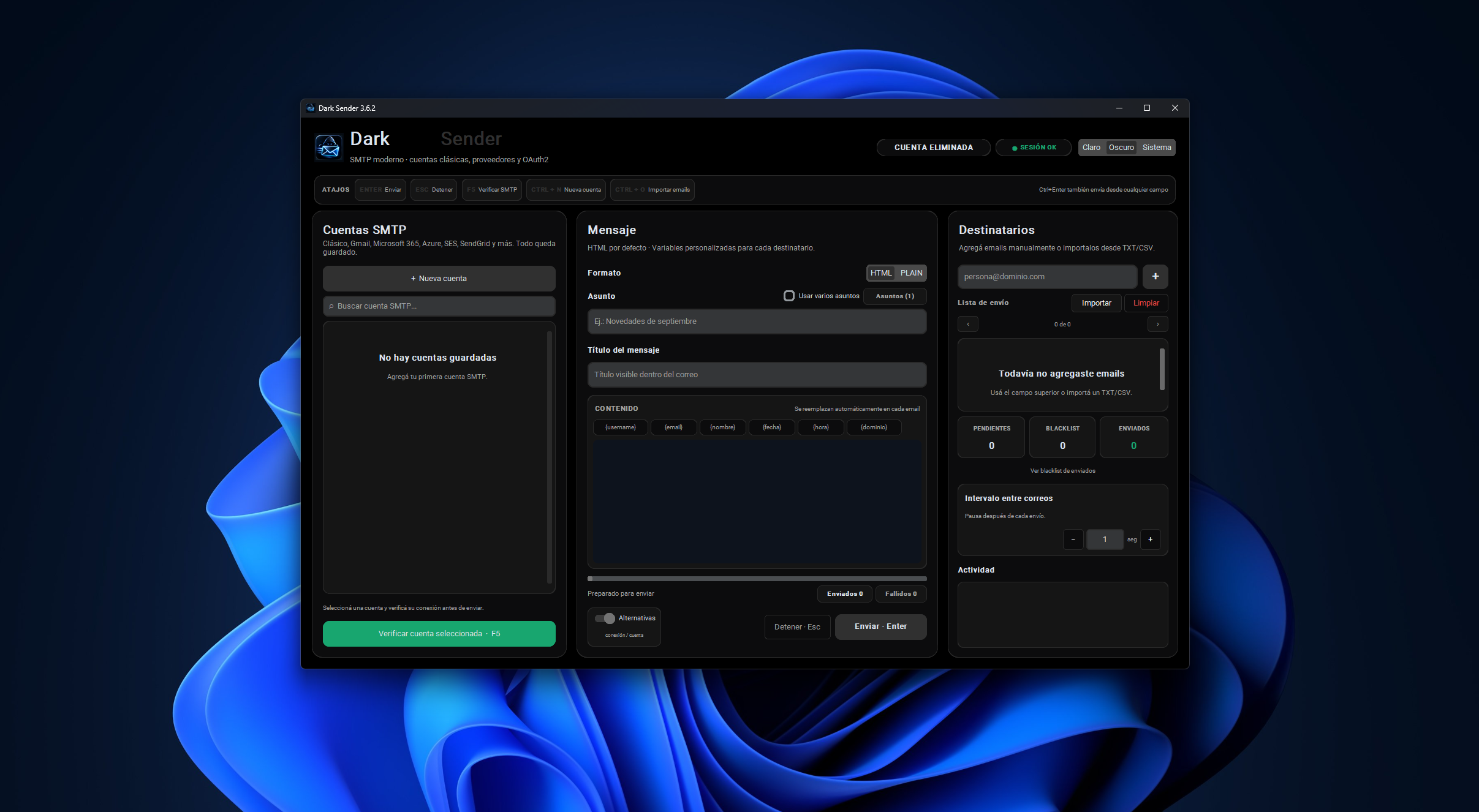 DarkSender 🚀 Envíos Masivos por SMTP
