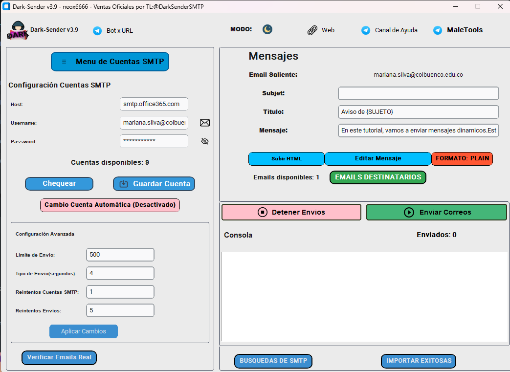 ⭐️Dark Sender - Enviador Emails Masivo⭐️