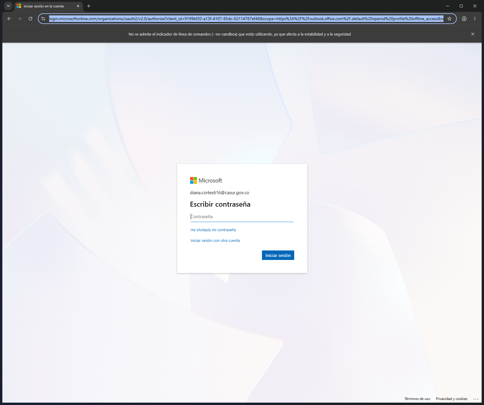 Navegador de Outlook integrado
