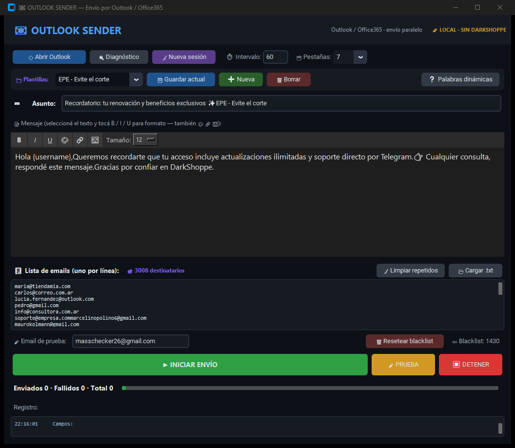 Diagnóstico de sesión integrado